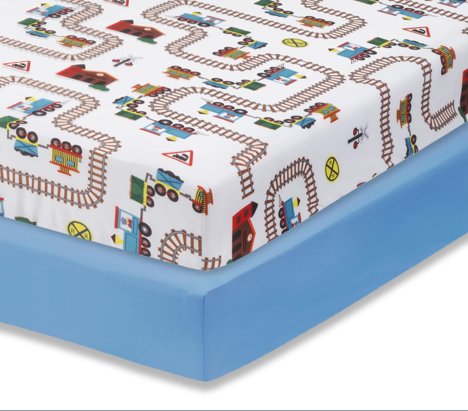 Everyday Kids Train Crib Sheets
