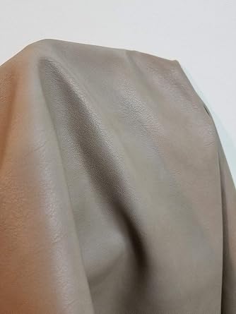 NAT Leathers | Almond Taupe Heritage tumblegrain Soft Faux Vegan Leather PU Peta Approved Vegan | 1 Yard 36 inch x 54 inch Wide Cut by Yard | Synthetic Pleather 0.9mm Smooth Upholstery | 36"x54"