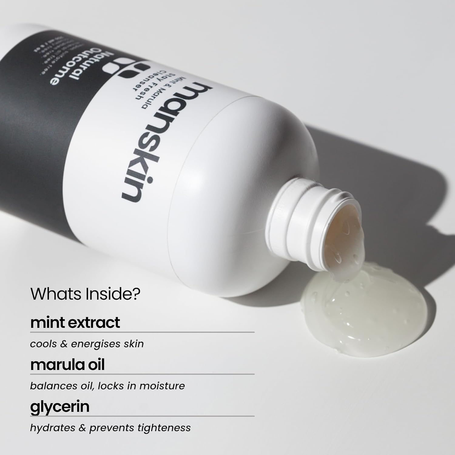 natural outcome Mens Face Wash Cleansing Gel with Mint and Marula Oil - Daily Cleanser Face Wash for Men - Sulfate Free 8 oz - Image 3