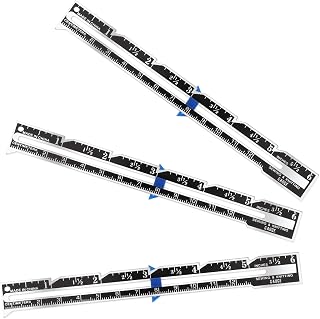 Molain 3 Pack Sliding Gauge Sewing Rulers - Durable Metal Hemming Measuring Tools for Knitting, Quilting & Crafting Beginners (Black)