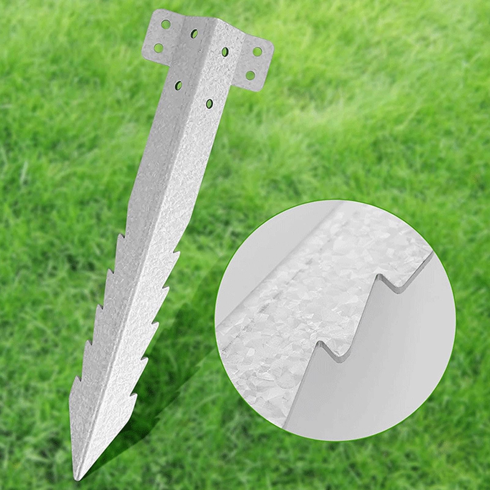Lot de 10 Piquets Traverses, Supports Traverses Chemin Fer, Piquets Fixation en Métal Robustes, Réparation pour Poteaux Clôture, Ancrages, de Sol pour Jardinières