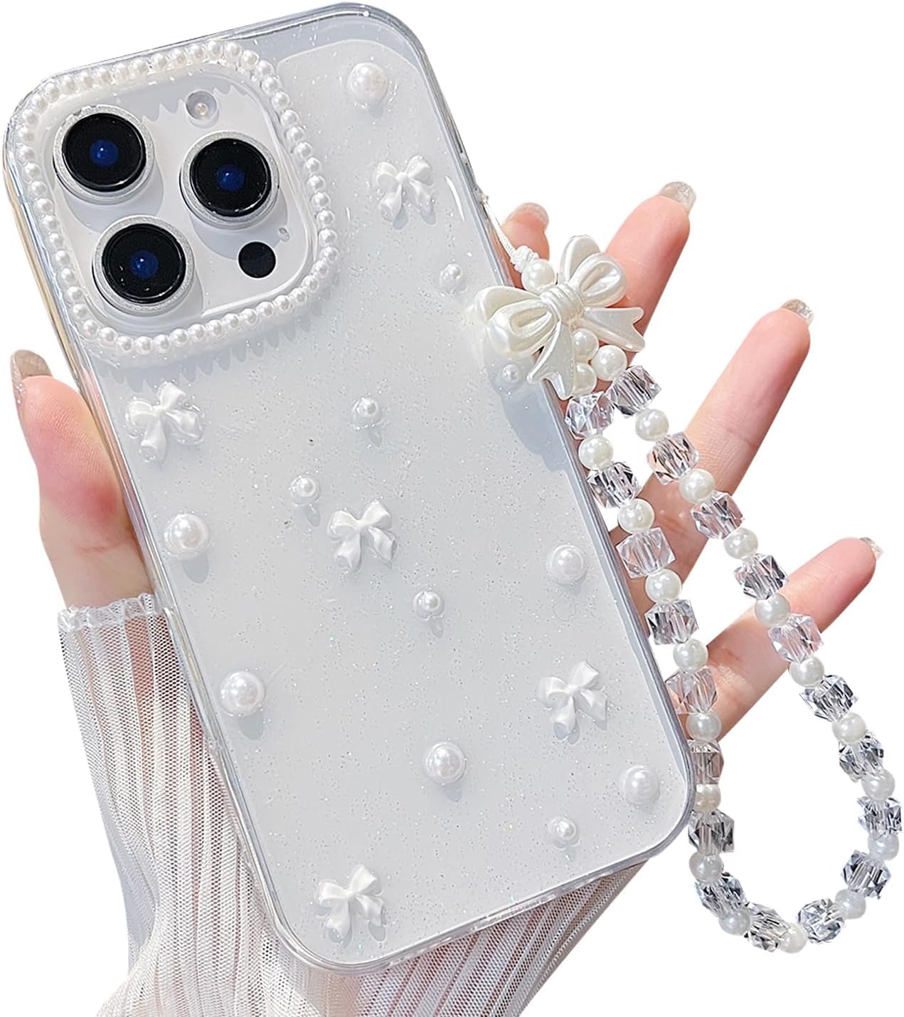 Amazon.com: MINSCOSE for iPhone 13 Pro Max Clear Glitter Case