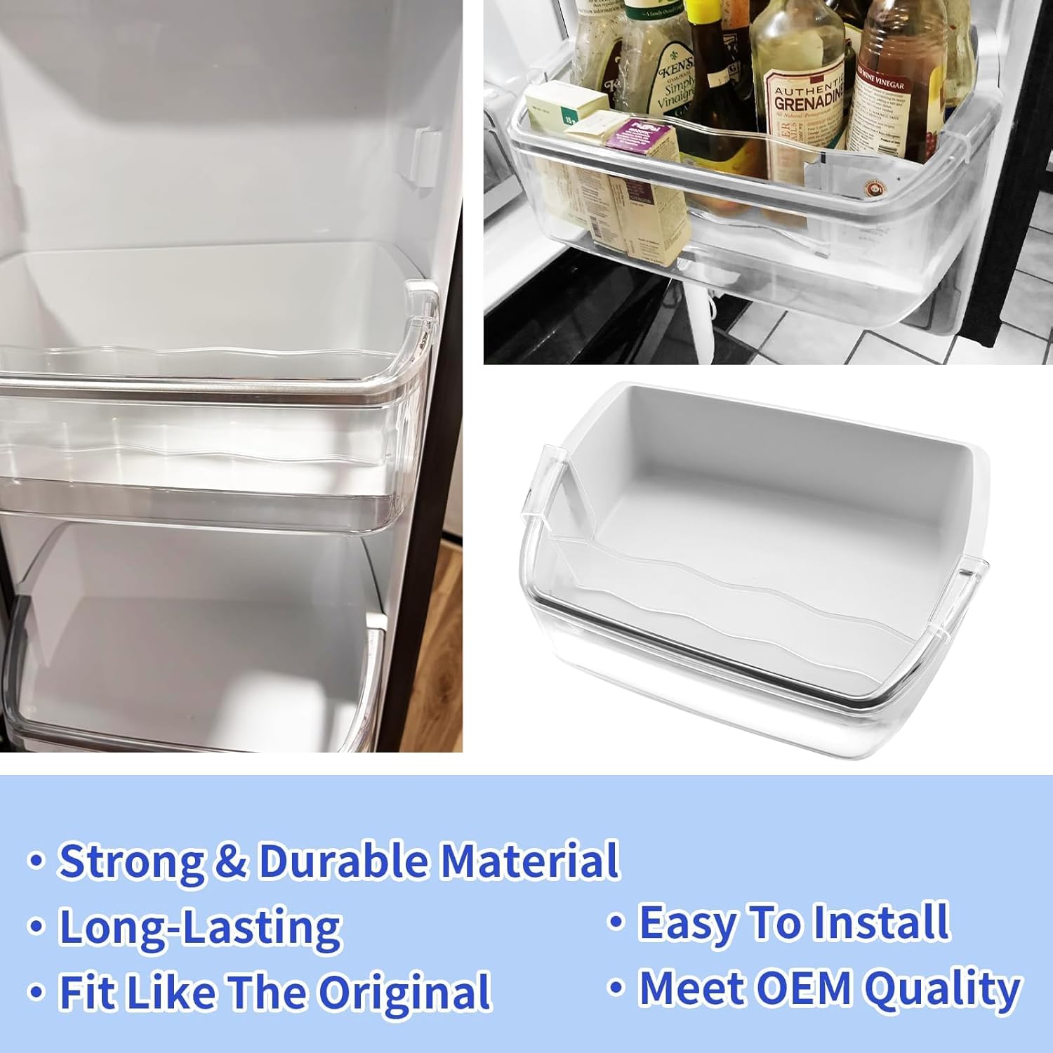 AAP73252209 Refrigerator Door Bin Refrigerator Door Bin for L.G Refrigerator LFX31925ST LFXC24726S LFX25991ST(Right, 2 Pack)