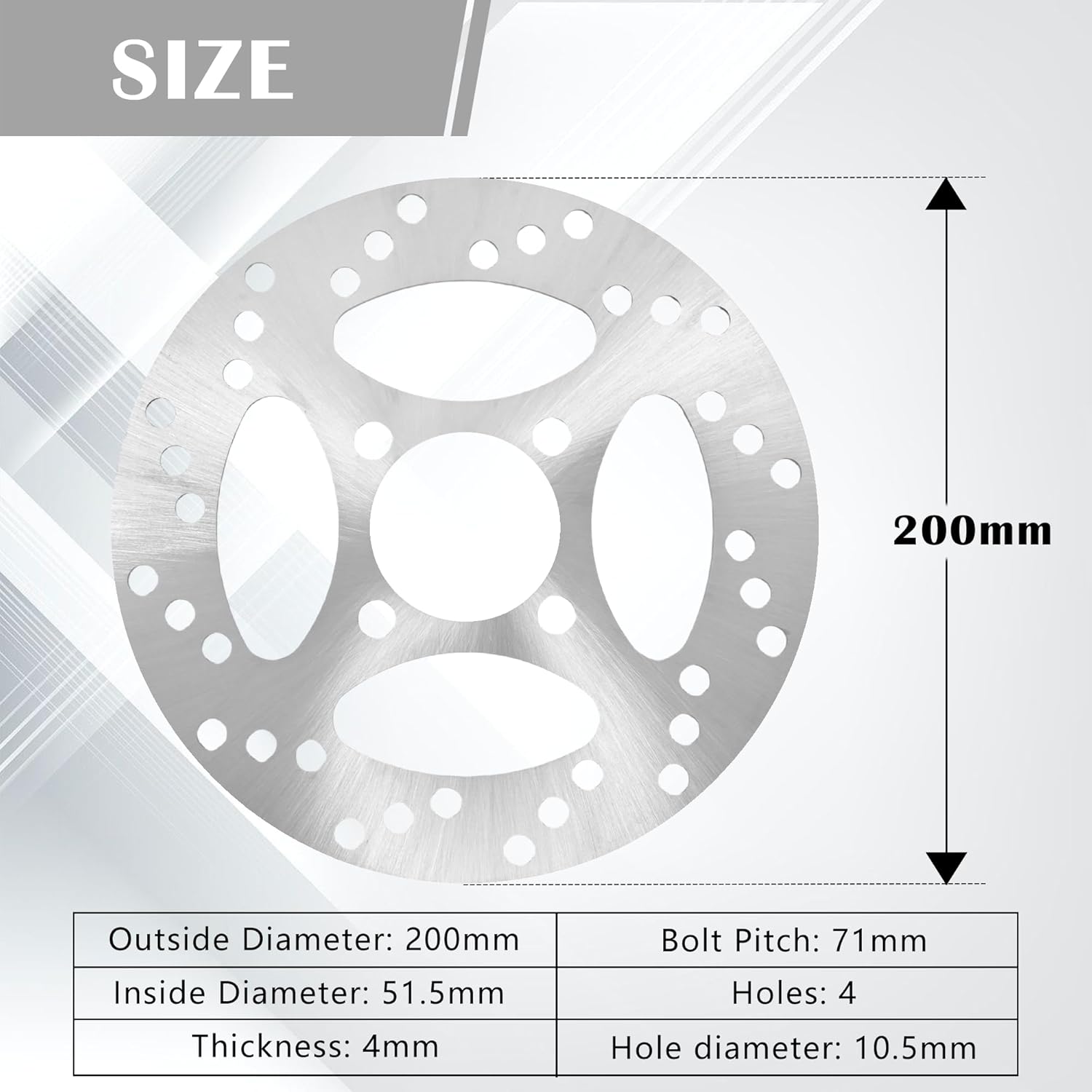 Rear Brake Disc Rotor fit for Yamaha Raptor 700 2006-2020 YFZ450 2006-2013 YFZ450X 2008 1S3-2582W-00-00 1PE-F582W-00-00 1S3-2582W-10-00