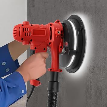 Vacuum Drywall Sander Variable Speed Handheld Drywall Sander Walls Plaster Ceiling Sanders with Led Light Electric Electric-Sanders for Walls