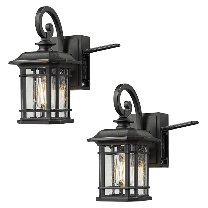 Buy Zeyu 2 Pack Outdoor Light with Builtin GFCI Outlet Exterior