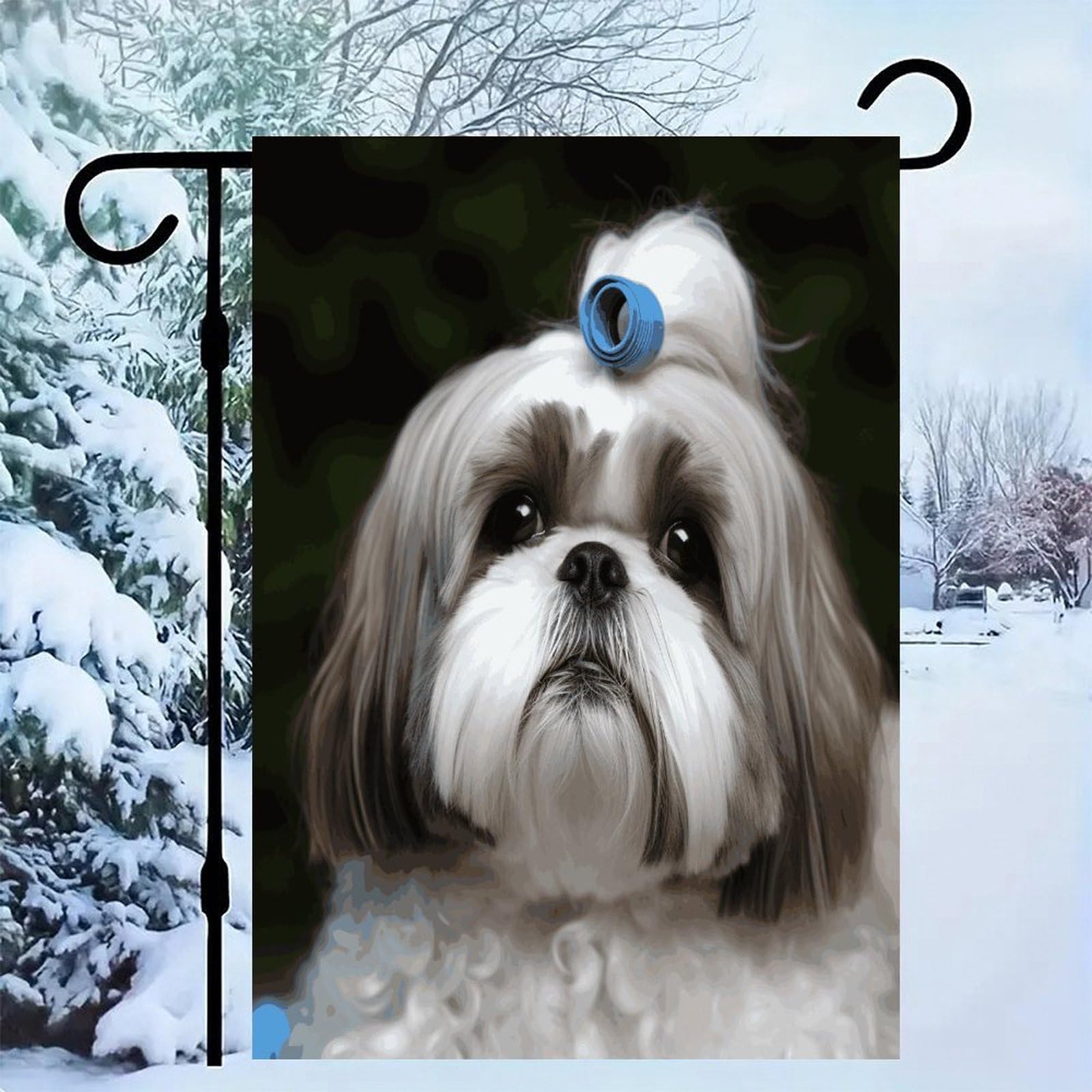 Bandera de jardín Shih Tzu 12x18 doble cara evita el desgaste solar
