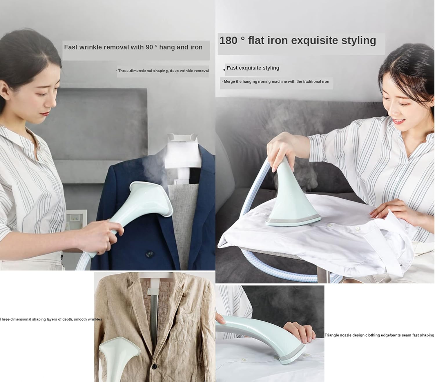 Clothes Steamer,Vertical Garment Steamer 35S Quick Wrinkle Removal 2000W Home Hanging Irons Steamer with Ironing Board and 1.6L Water Tank Continuous Ironing for 50 Min