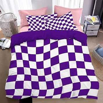 Grid Quilts - Checkerboard Country Quilt Twin Bedding Sets for Adults Comforter 3D Texture Bohemian Bedspread Bed Set for Soft Microfiber Lightweight Quilts Decor