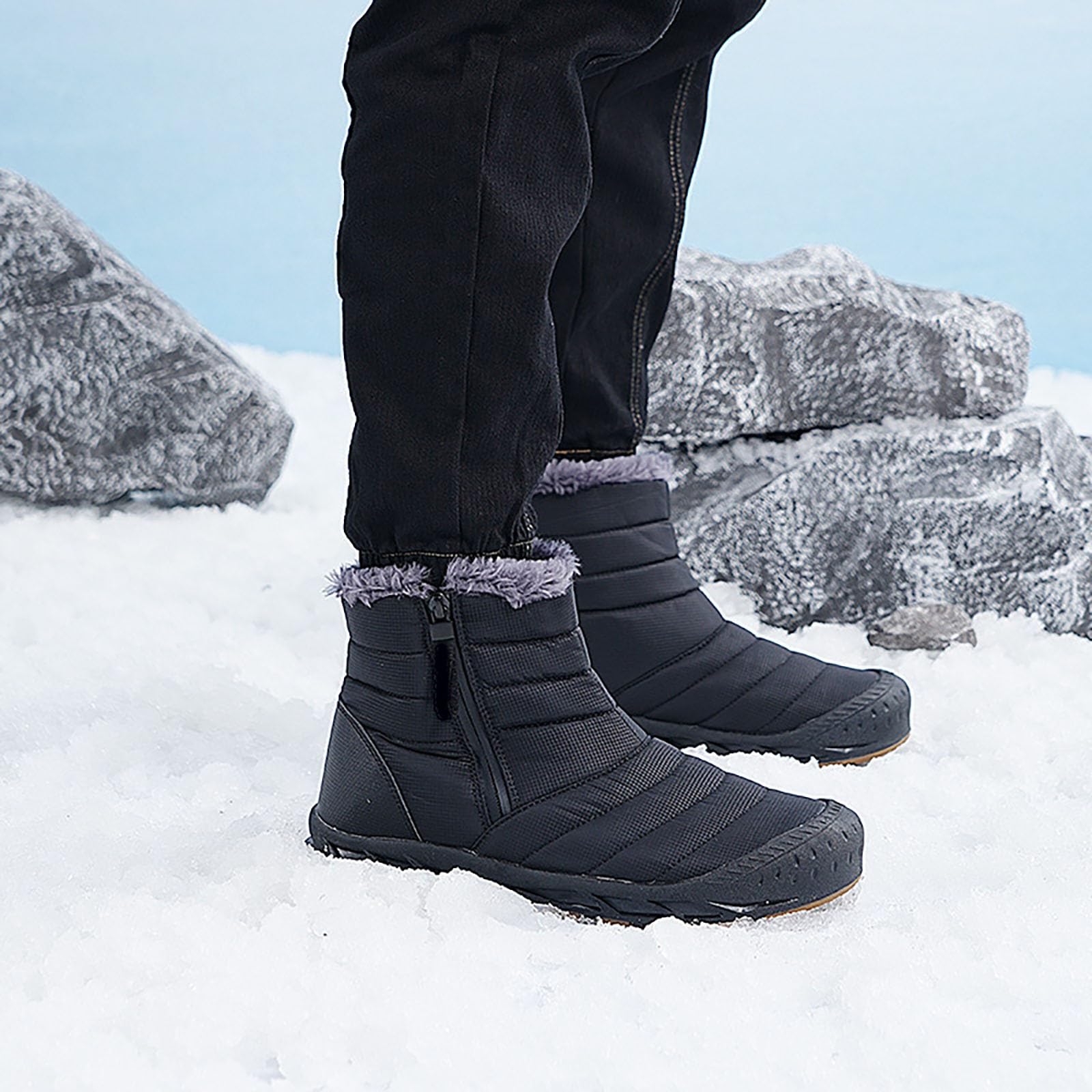 Schneeschuhe Herren Warm, Winterschuhe Herren Gefüttert, Wanderstiefel
