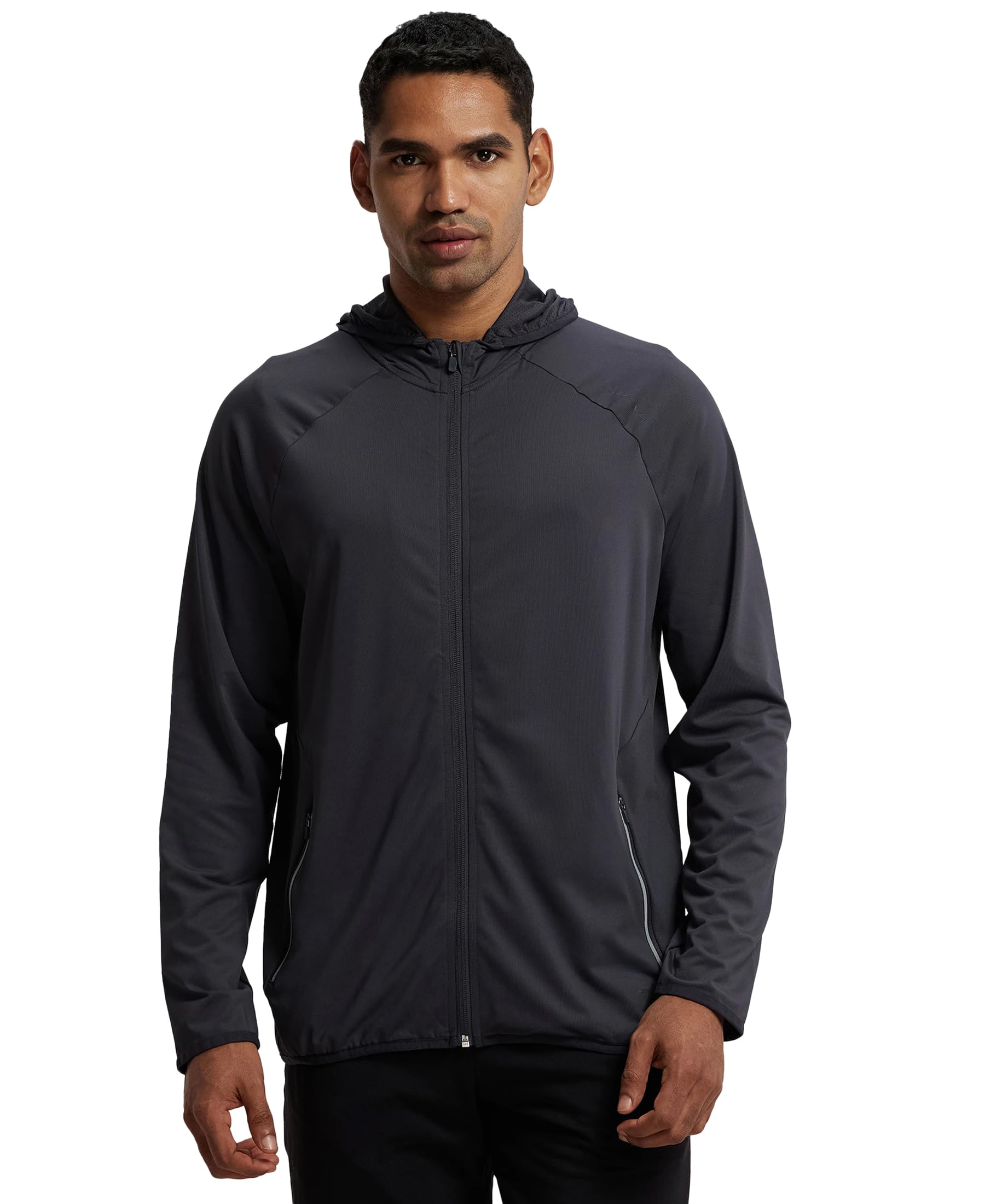 jockey Men Microfiber Elastane Standard Length MV31 Stretch Solid Performance Active Wear Hoodie Jacket with Stay Dry Technology-picture-42