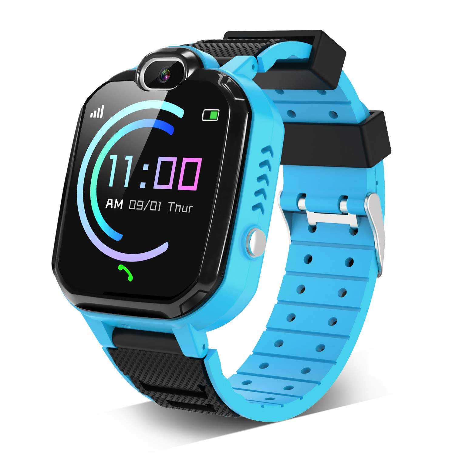 Kids Smartwatch for Boys Girls - Smart Watch for Kids with 7 Games Music Player Camera School Mode SOS Phone Watch for 4-12 Students Children as Birthday Gift (Blue)