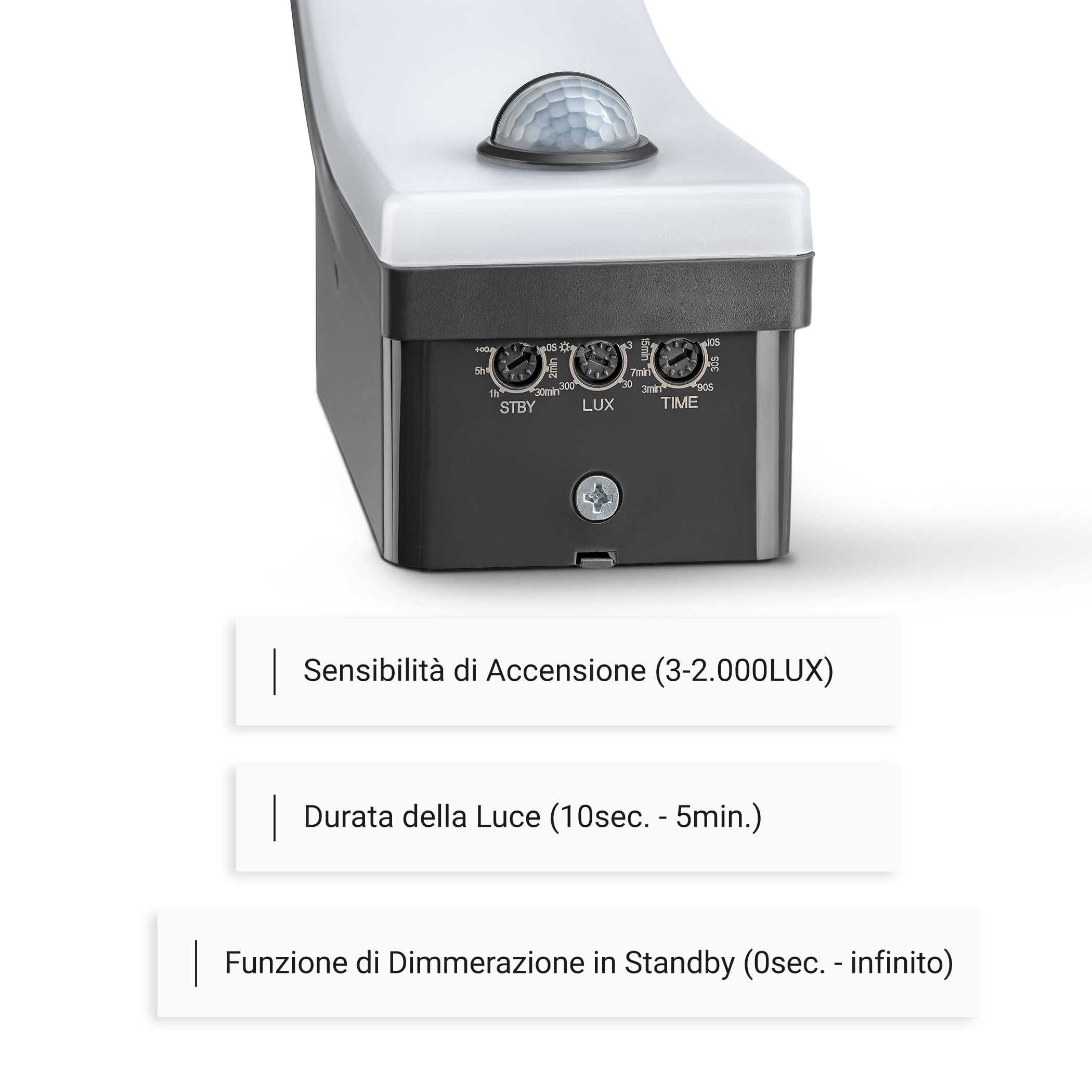 SEBSON LED Applique da Esterno con Sensore di Movimento IP65, 20W, 1550lm | Lampada da Parete Antracite, Bianco Freddo 6000K - Luce Esterna con Sensore 9m/140°