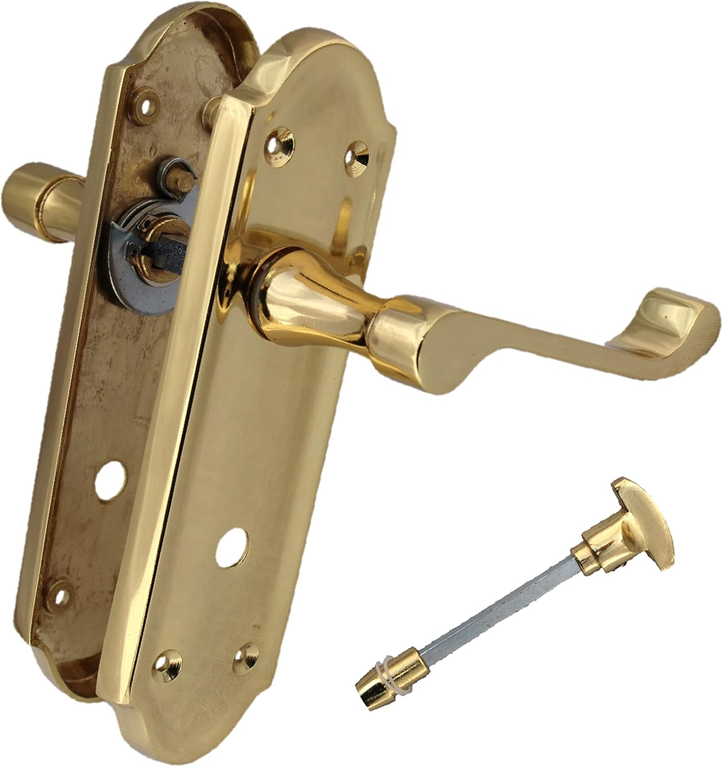 Haven Heritage Bathroom Door Handles, Brass Door Handles Internal