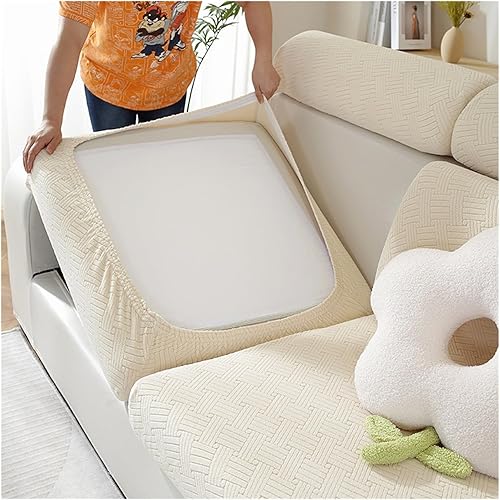Funda universal para sofá de punto grueso, elástica, impermeable, con cojines separados, para sofá en forma de L, funda para sofá seccional (color
