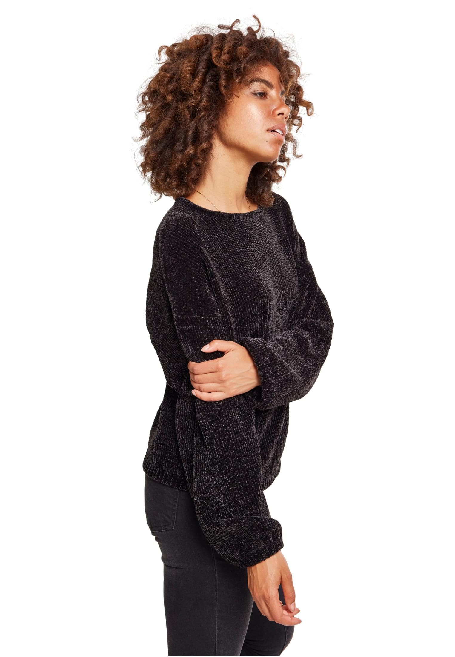 Urban Classics Bluza sportowa Kobiety Damski sweter szenilowy oversize (1 w zestawie)