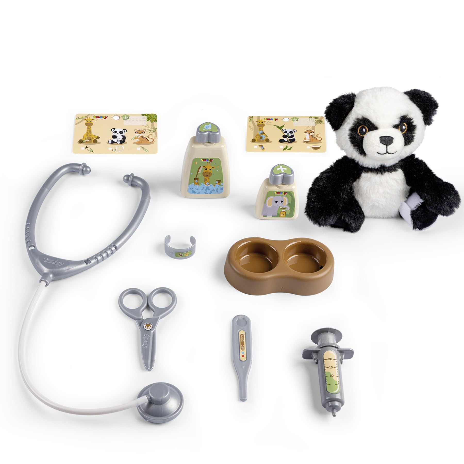 Smoby - 2 w 1 walizeczka weterynaryjna - klatka transportowa - w zestawie pluszowa panda - liczne akcesoria - łatwy transport - od 3 lat - wyprodukowano we Francji