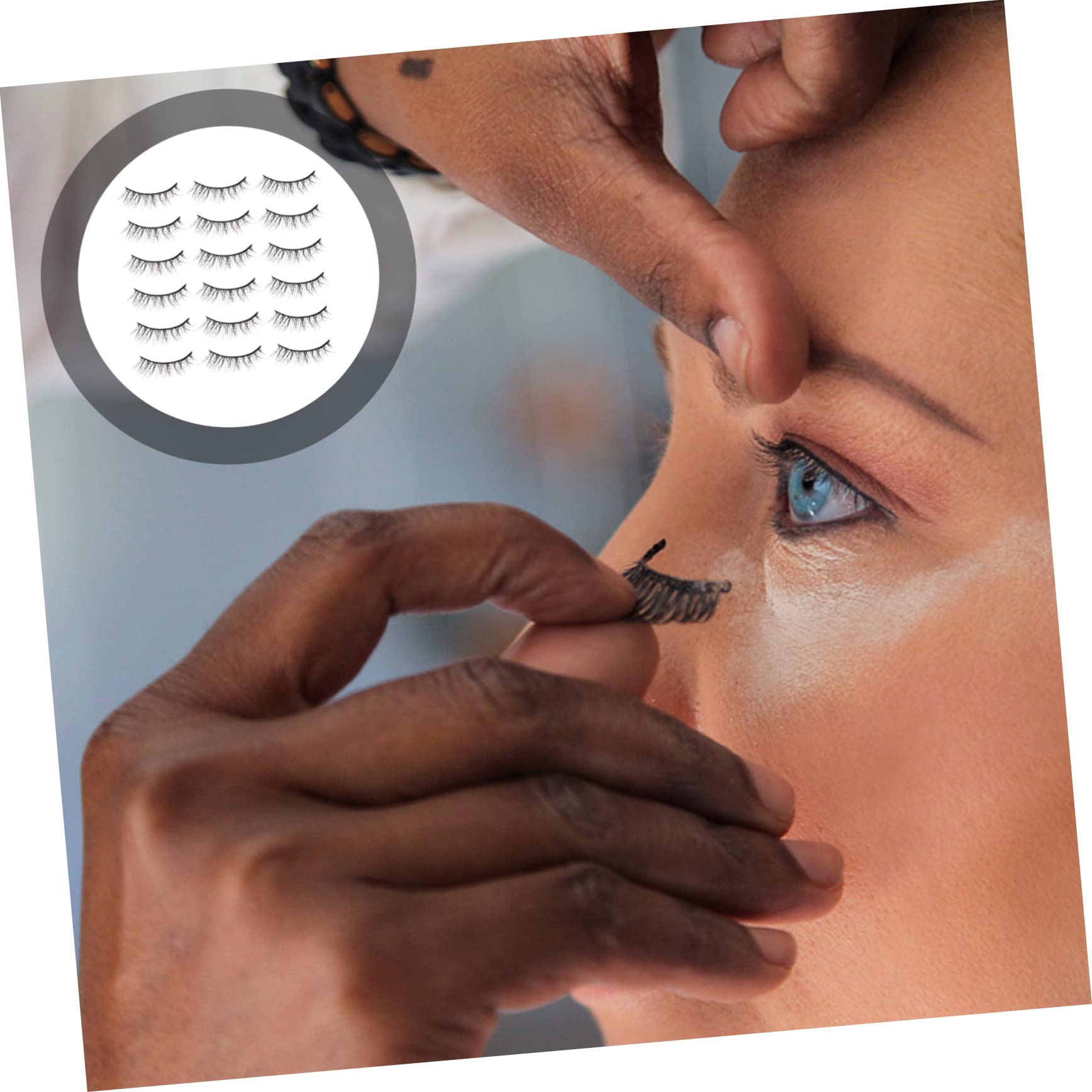 FOMIYES 100pares Pestañas Postizas De Pestañas De Imitación De Extensiones De Ojos Ligera Para Uso Diario y Fiestas Sin Irritación Fáciles De Limpiar y Adaptar