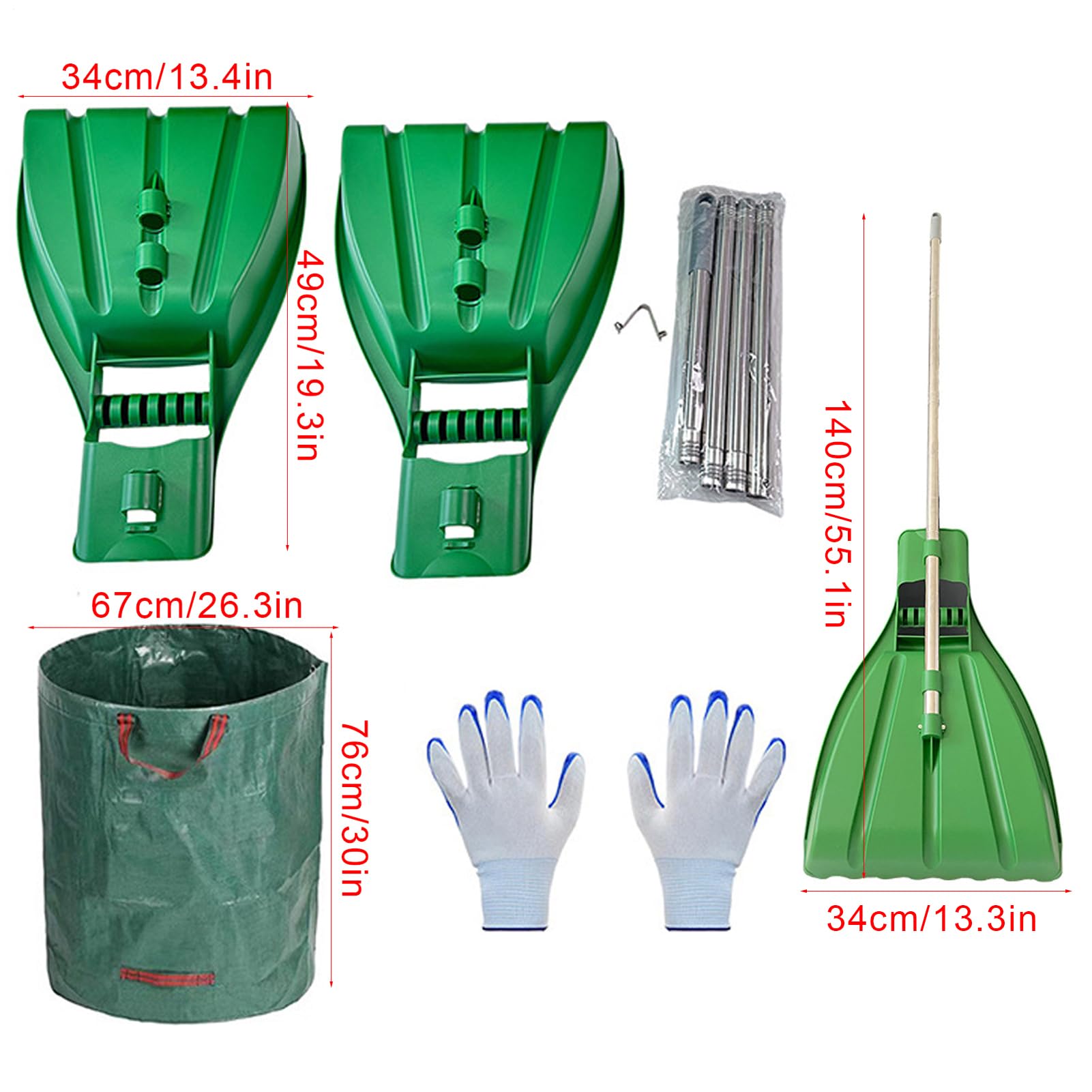 Blatt-Handrechen, Laubrechen – Laubrechen mit robustem, ergonomischem