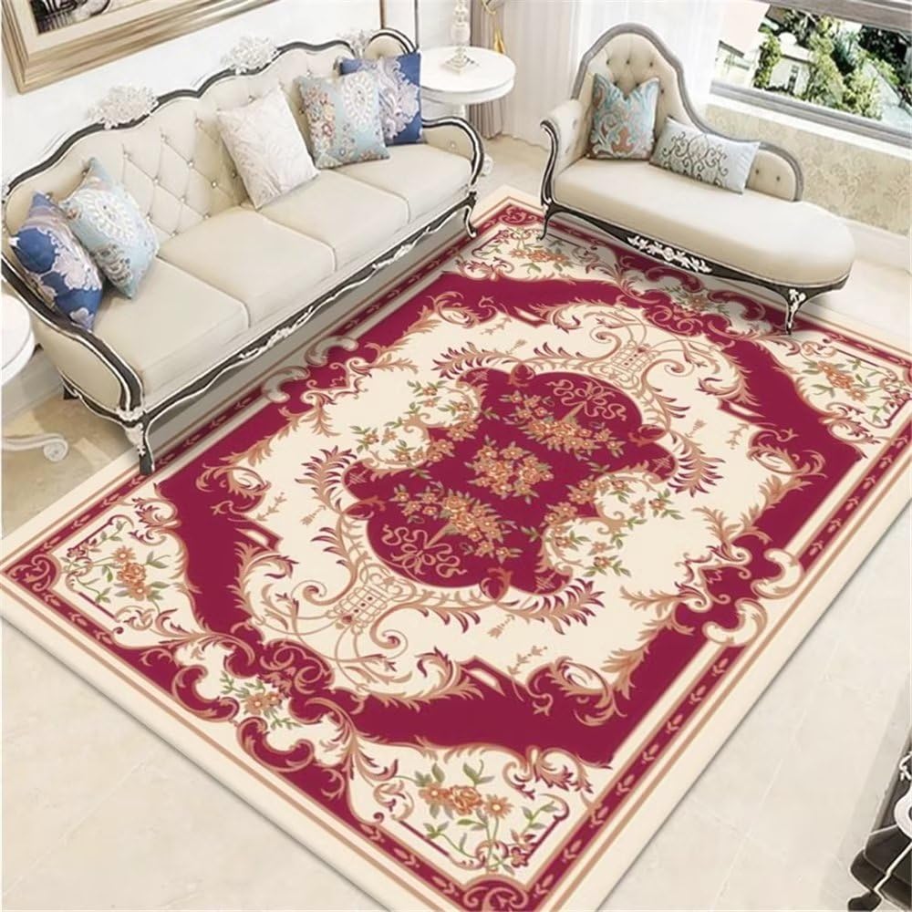 Tapis salon rouge antidérapant 140x200cm pour stopper les tapis qui glissent