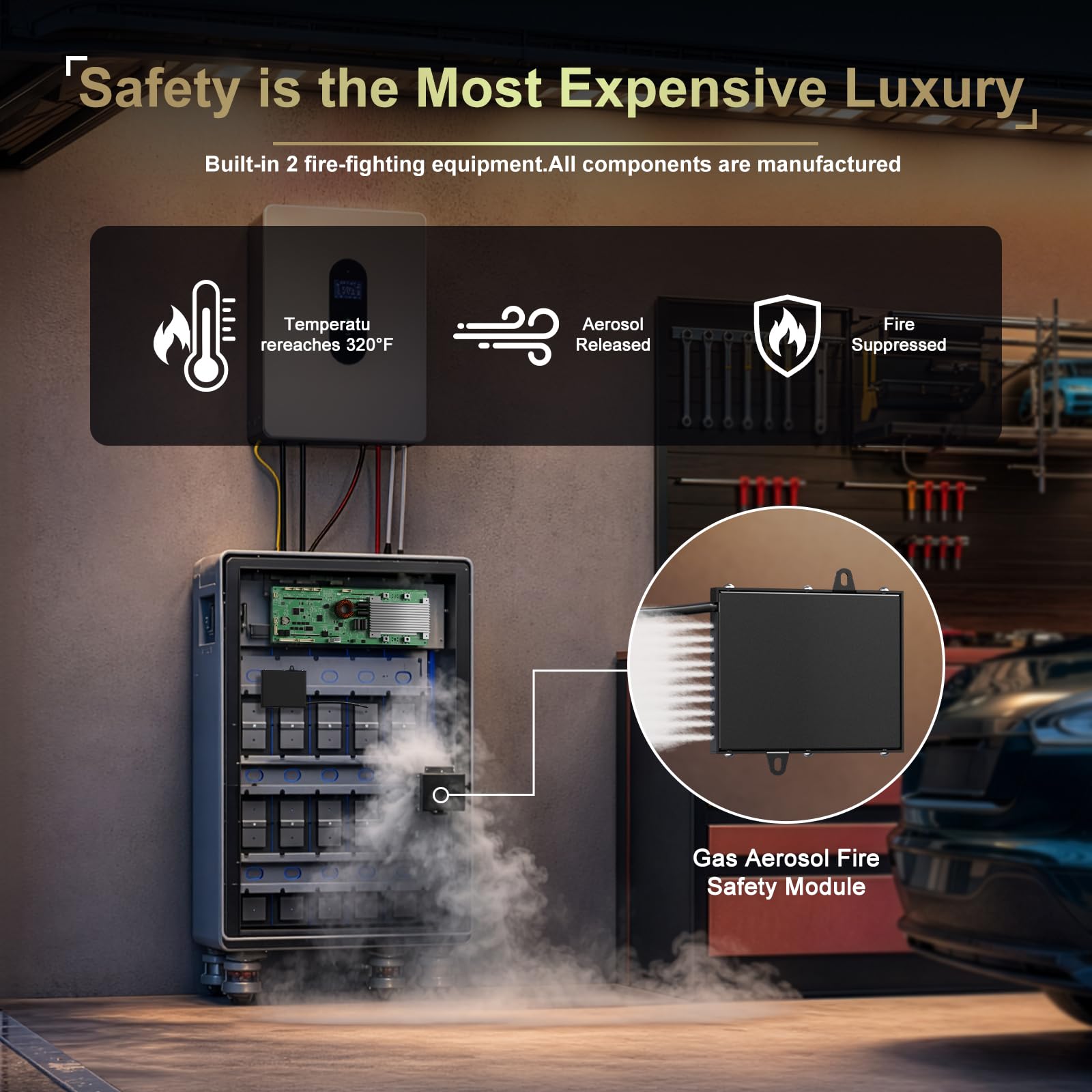 Batterie LiFePO4 48V 314Ah (51,2V 16,08 kWh), BMS 200A, RS485/CAN/RS232, Bluetooth/WiFi, écran LCD Tactile, 8000+ Cycles, Stockage énergie Domestique, Secours & Solaire Hors réseau