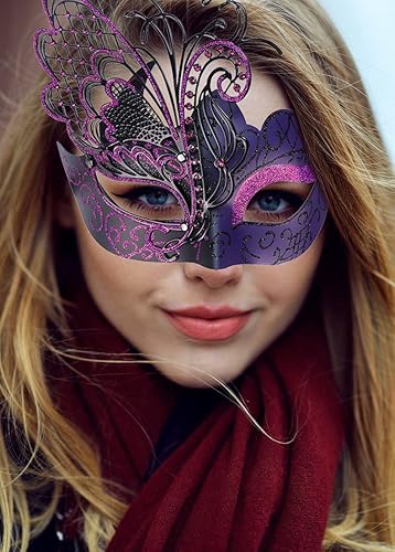 Miniatura 2 de Qavctw Máscara de fiesta de mariposa, máscara de disfraz de Halloween, máscara de carnaval, Mardi Gras, máscara de baile de graduación, máscara de