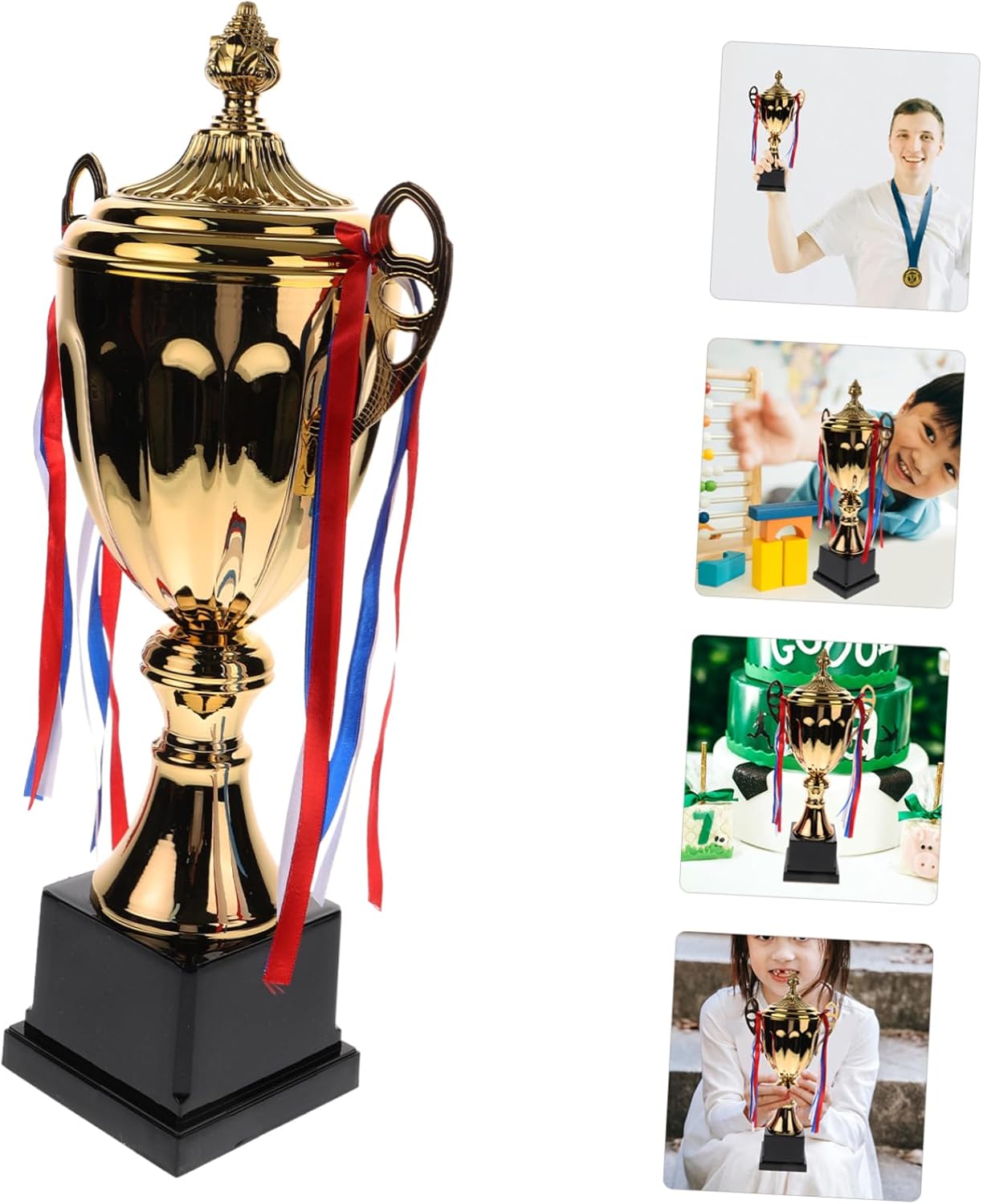 VANZACK Large Trophy Cup for School Sports Competition Champion Award Metal Game Trophies for League Match