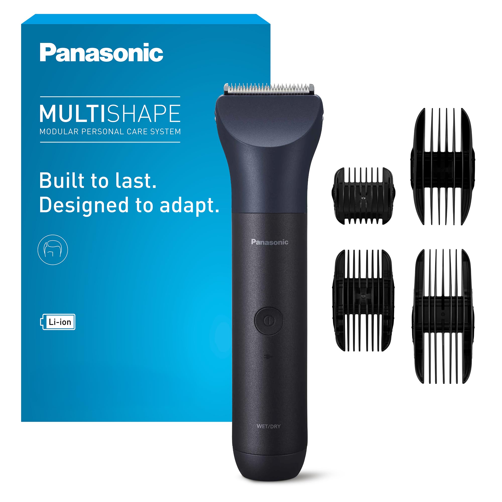 Panasonic ER-CKL3-A301 MULTISHAPE [Sistema Modulare per la Cura Personale] Kit Tagliacapelli, Unità Principale e Testina Tagliacapelli, 15 Impostazioni di Lunghezza, 4 Pettini, Batteria Li-ion, Nero