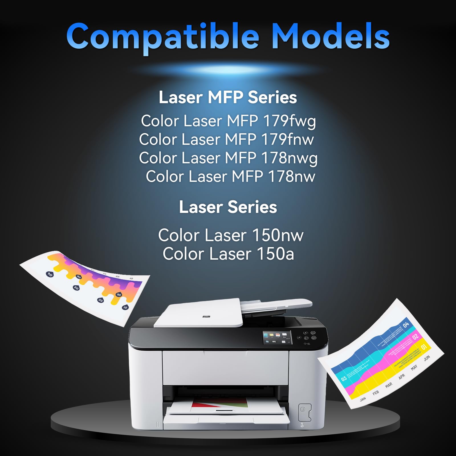 myCartridge SUPCOLOR Compatibile per HP 117A Toner Color Laser MFP 179fnw für Toner Color Laser MFP178nw 150nw W2070A W2071A W2072A W2073A (Nero Magenta Ciano Giallo)