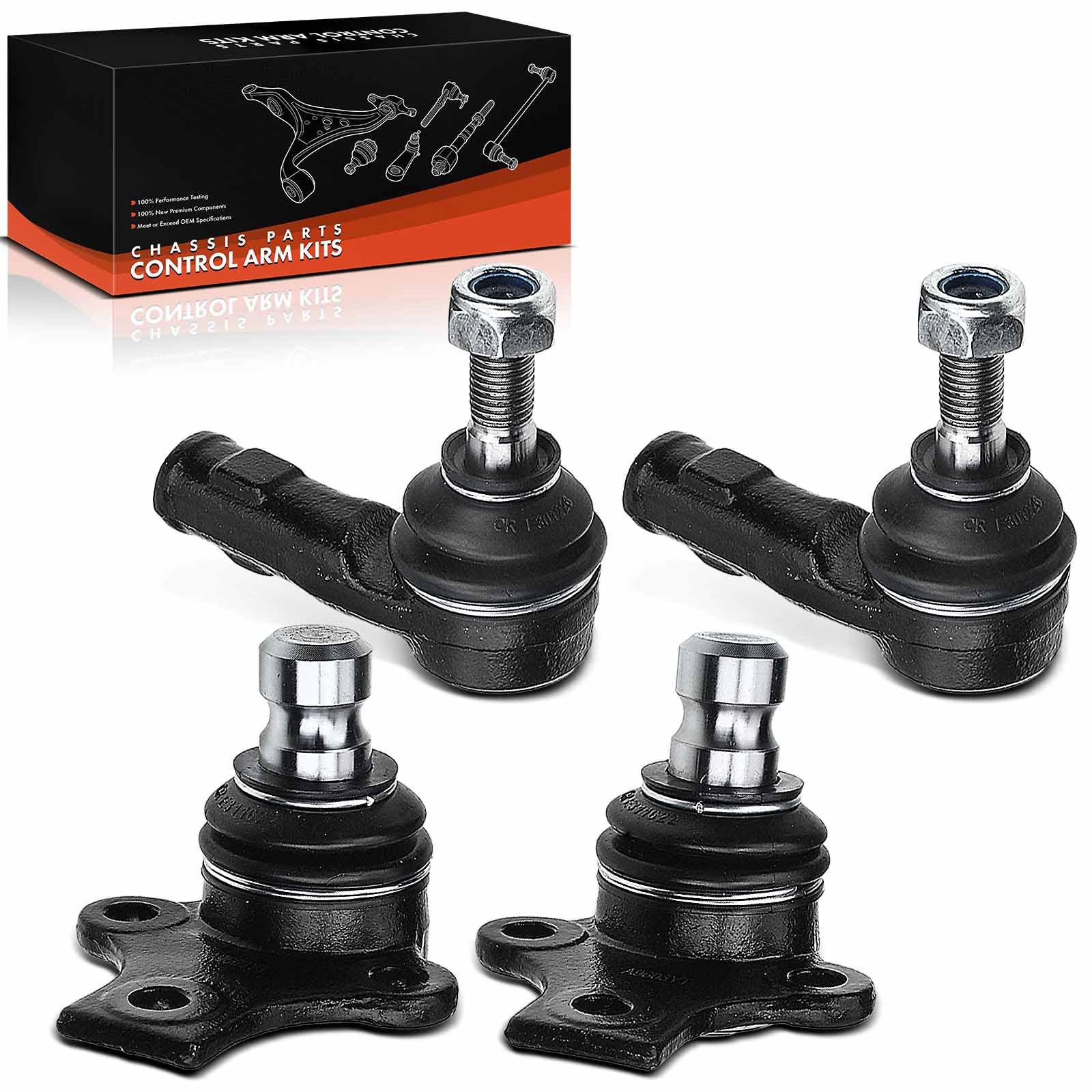 Frankberg 2x Rotule de Direction + 2x Rotule de Suspension Essieu Avant | Compatible avec Golf III Variant 1H5 Golf III 1H1 Ibiza II 6K1 Cordoba 6K1 6K2 Cordoba Remplacer# 357407365, 357407365A