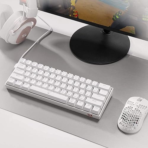 Miniatura 9 de Redragon K630 Dragonborn 60% Wired RGB Gaming Keyboard, 61 Keys Compact Mechanical Keyboard with Tactile Brown Switch, Pro Driver Support, White
