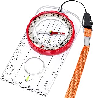 Orienteering Compass, Upgraded Luminous Baseplate Compass Hiking Survival, Premium Scout Hiking Compass for Kids Compass Gift, Ideal for Map Reading and Navigation