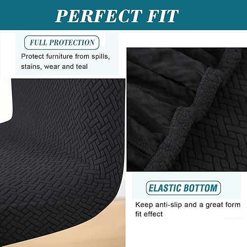 Miniatura 4 de HFCNMY Fundas para taburetes de bar con respaldo, paquete de 4 fundas elásticas para taburetes de bar, fundas de taburete de bar jacquard, fundas