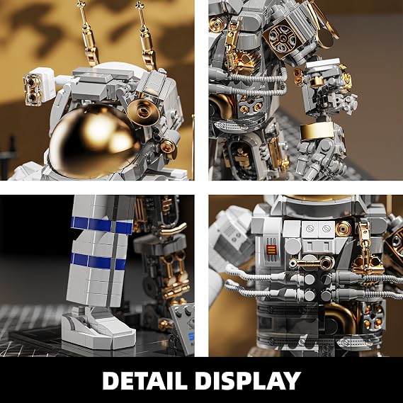 TYCOLE Space Astronaut Building Block Set,860Pcs Spaceman Building Toys with Display Stand, Cool Translucent Design Collection for Home Office Decor, Christmas Birthday Gift for Adults& Boys Age 8-12