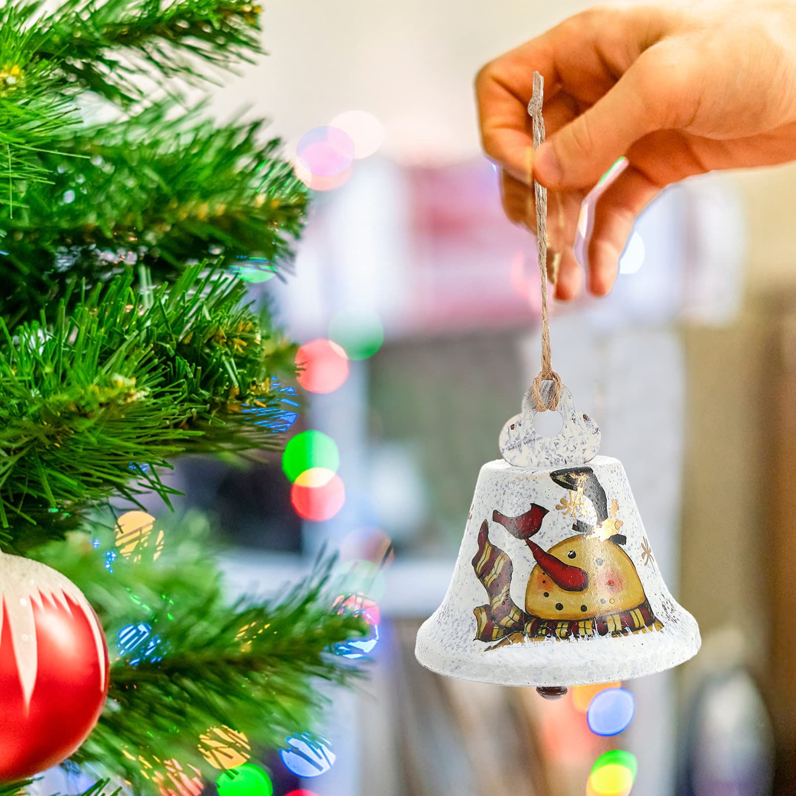 Cabilock 3 Set Campane Di Natale Alberi Di Natale Luci Per Esterni Luci Da Festoni Lucine All'aperto Luci Fatate Campana Appesa Al Festival Campana Sospesa Ferro Battuto 4 Pezzi * 3