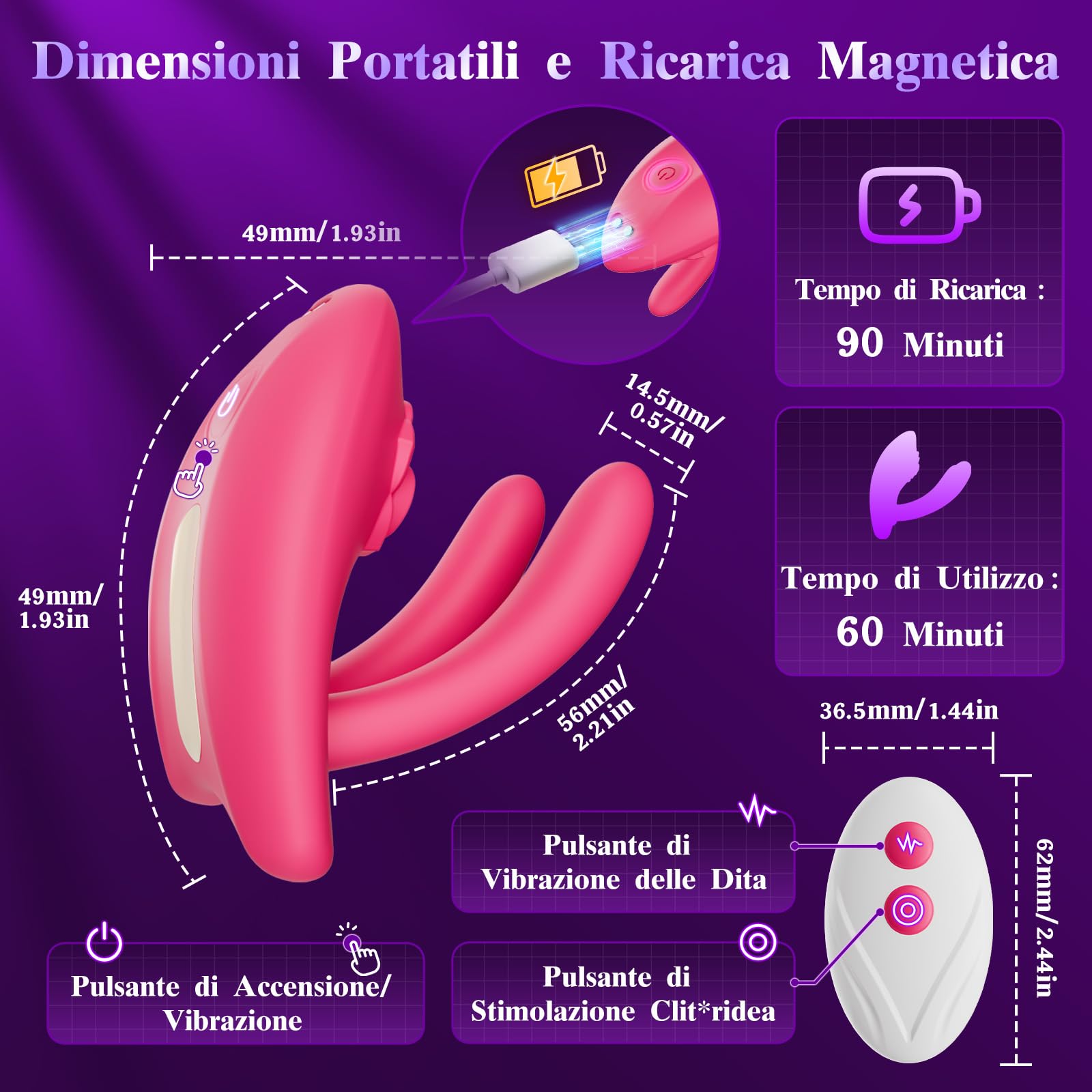 Vibratore per Donna Sex Toys Coppia,Vibratore per Donna professionale con APP Telecomando con 9 Modalità di Vibrazione, Vibratori Rabbit Vibratore Clitoride per Giocattolo Intimo per Coppie & Solo Uso