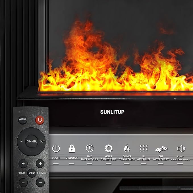 Chimenea Eléctrica de Vapor de Agua SUNLITUP 31.6" con Control Remoto miniatura 5