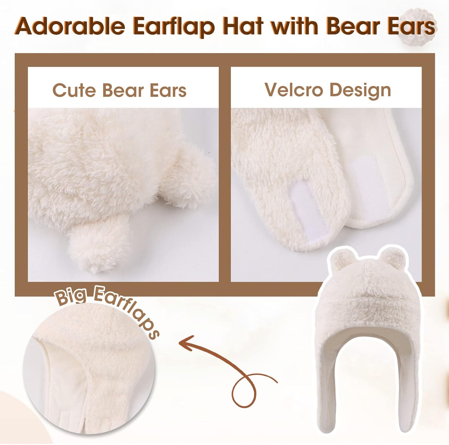 Fleece Baby Hat Scarf Mitten Set Winter Toddler Beanie Warm Mittens Infant Scarves Ears Earflap Hats for Baby Boys Girls - Image 4