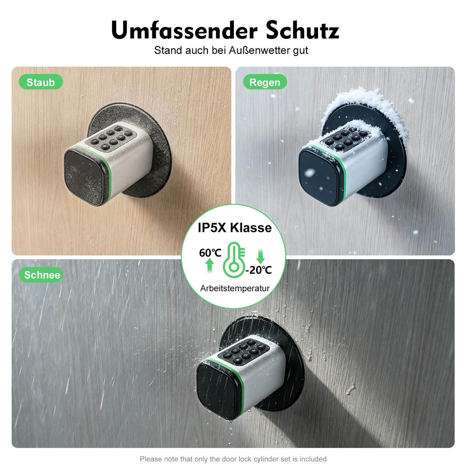 Smart Lock elektroniczny zamek do drzwi z IP65, zamek do drzwi wejściowych 35-45 mm z aplikacją i kodem cyfrowym, kartą kluczową i kluczami, inteligentny cylinder zamka do mieszkania, hotelu