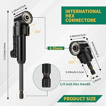 GRENPRO 19-Piece Flexible Drill Bit Extension Kit, 2 Right Angle Adapters