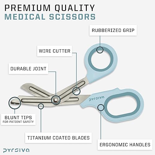 Miniatura 9 de Tijeras de trauma  Tijeras de vendaje de acero inoxidable con revestimiento de titanio de 7.5 pulgadas para enfermeras, médicos médicos médicos