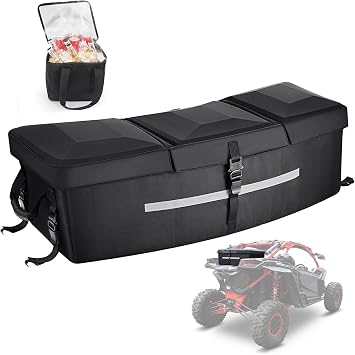 X3 Rear Storage Box, Waterproof ATV Storage Bags with Cooler Bag Compatible with Can Am Maverick X3 Sport Commander Outlander Renegade, Replaces 715002923