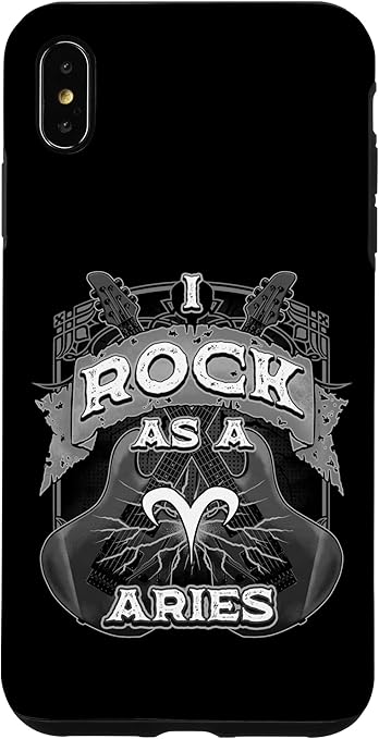iPhone XS Max Aries Guitar I Rock As A Aries Zodiac Sign Music Men Case