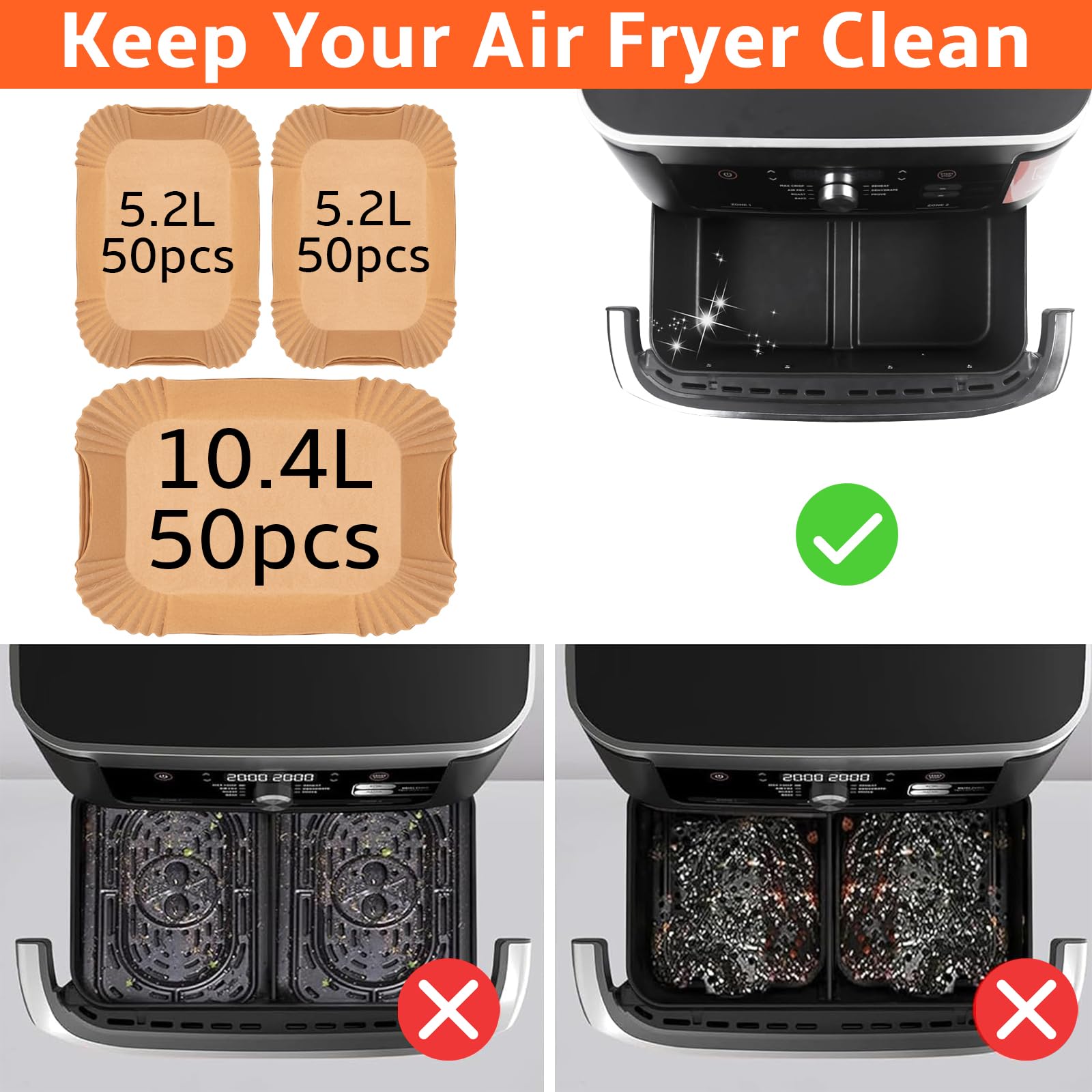 Papier Cuisson Air Fryer 22x14cm, 100Pcs Papier Air Fryer Rectangle Antiadhesif Resistant A Lhuile Et A Leau Air Fryer Accessoires Papier Sulfurise Pour Air Fryer Micro Ondes Fournaturelle 79232386