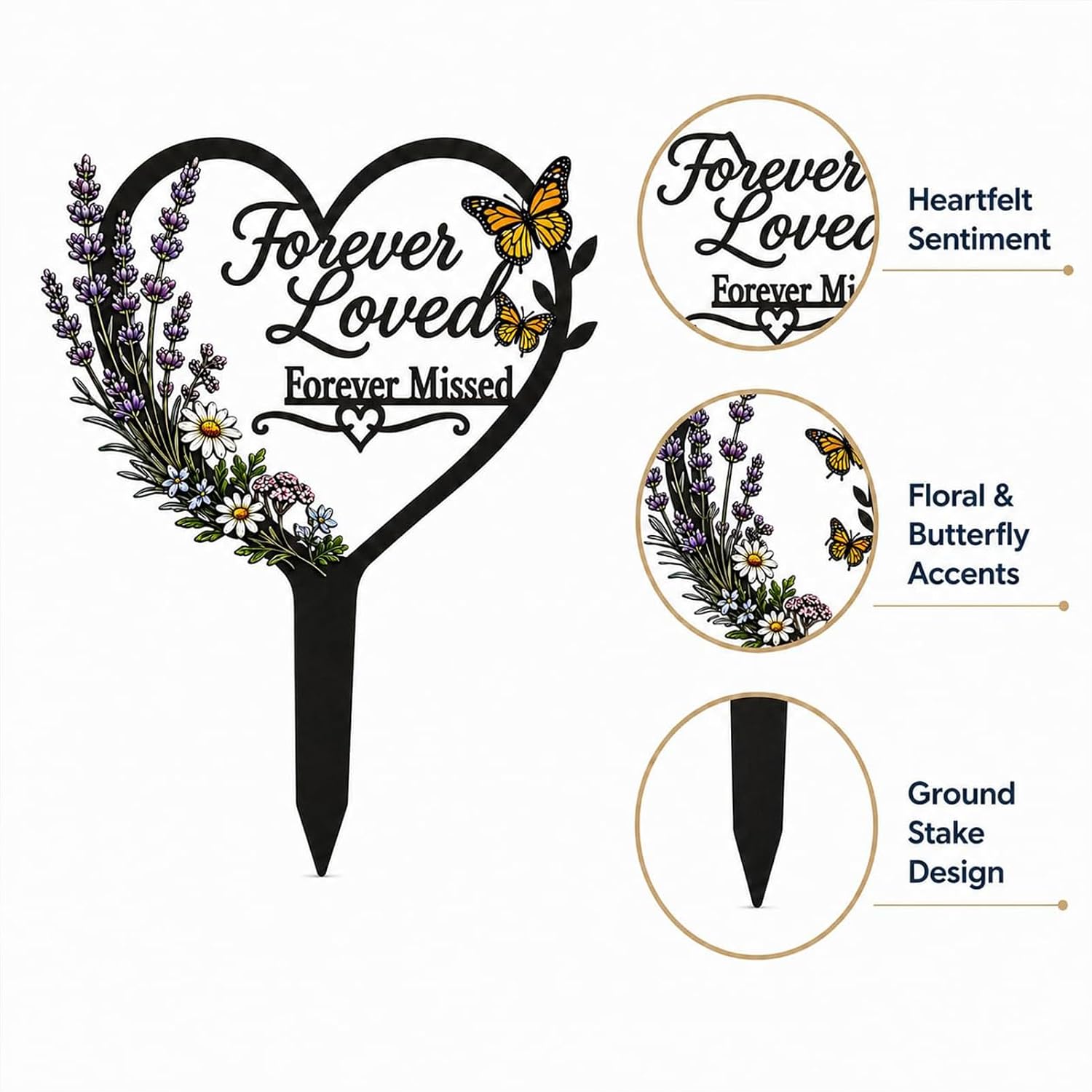 Forever Loved grave marker cemetery decorations for grave memorial sign