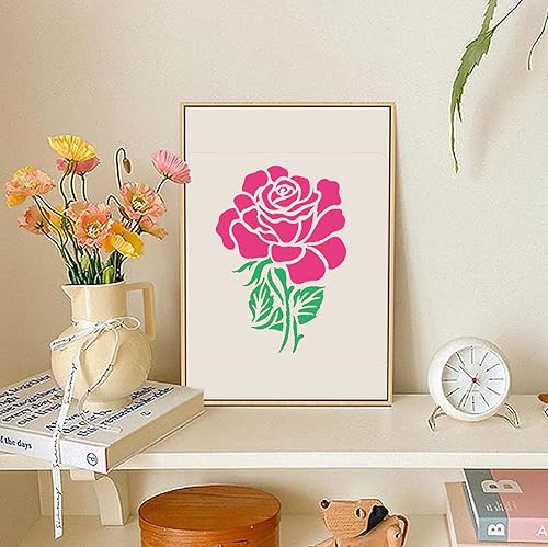 Miniatura 2 de 20 plantillas de flores de rosas para pintar sobre madera, plantillas florales reutilizables para manualidades, bordes, flores, plantilla de dibujo