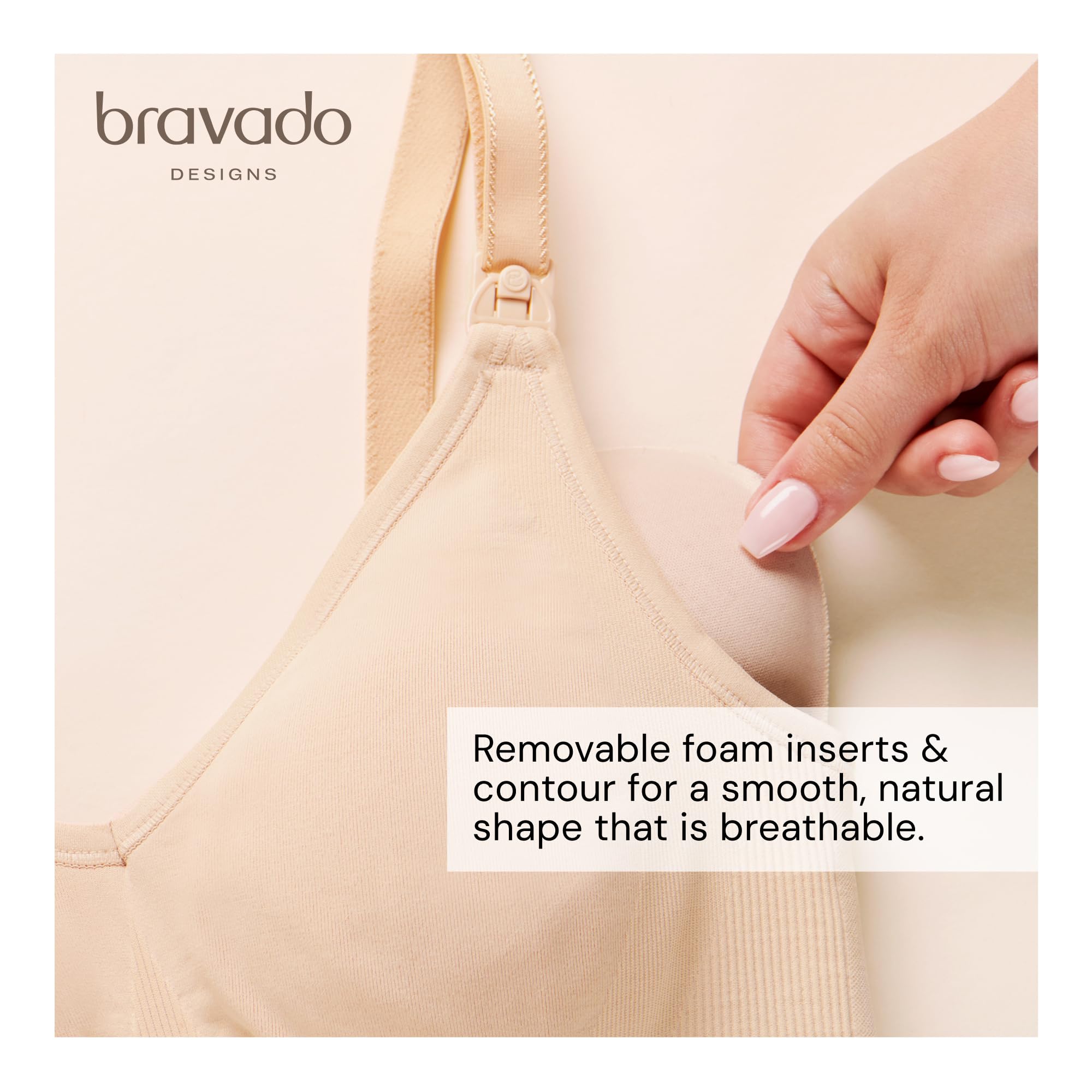 BRAVADO! DESIGNS Body Silk Seamless Brassière de maternité et d'allaitement sans Fil | Bonnet A, B, C, D, DD/E, DDD/F
