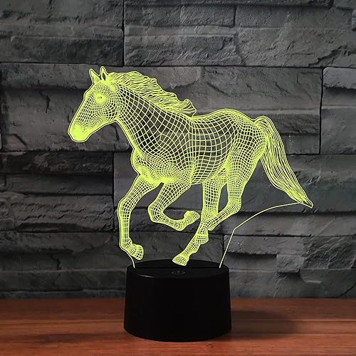 Miniatura 5 de Luz nocturna para niños, lámpara LED de caballo 3D con control remoto, 16 colores cambiantes, regalo de cumpleaños de Navidad para niño