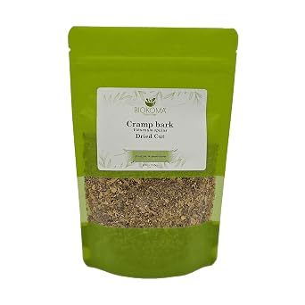 Biokoma Cramp Bark Dried Cut 100g 3.55oz Premium Viburnum Opulus Natural Herbal Tea Muscle Relaxation Menstrual Support Reproductive Health Resealable Pouch No Additives No Preservatives No GMO Kosher