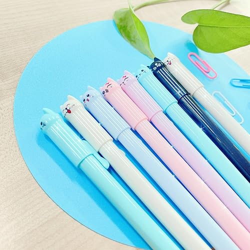 Miniatura 8 de Bolígrafos lindos de dibujos animados de animales Kawaii Pen lindo bolígrafo de gato de 0.020 in bolígrafos de tinta negra bolígrafos para la